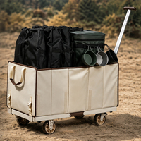 Chariot pliable et portable pour le camping, la plage, les courses, le jardin et les pique-niques