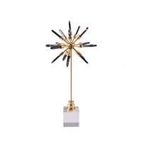 Sculpture de luxe en métal en forme d'étoile, art abstrait moderne, base en cristal transparent, décoration pour la maison, le bureau, le hall d'hôtel, usine OEM ODM