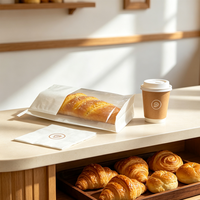 Sac en papier biodégradable de haute qualité SP2842 avec fenêtre transparente pour l'emballage du pain et des biscuits