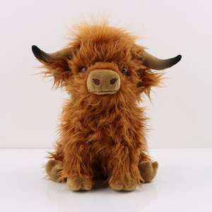 Peluche super douce d'animal en peluche de vache brune des Highlands personnalisée de Offres Spéciales avec des techniques brodées de remplissage de coton de pp - Product Image 6