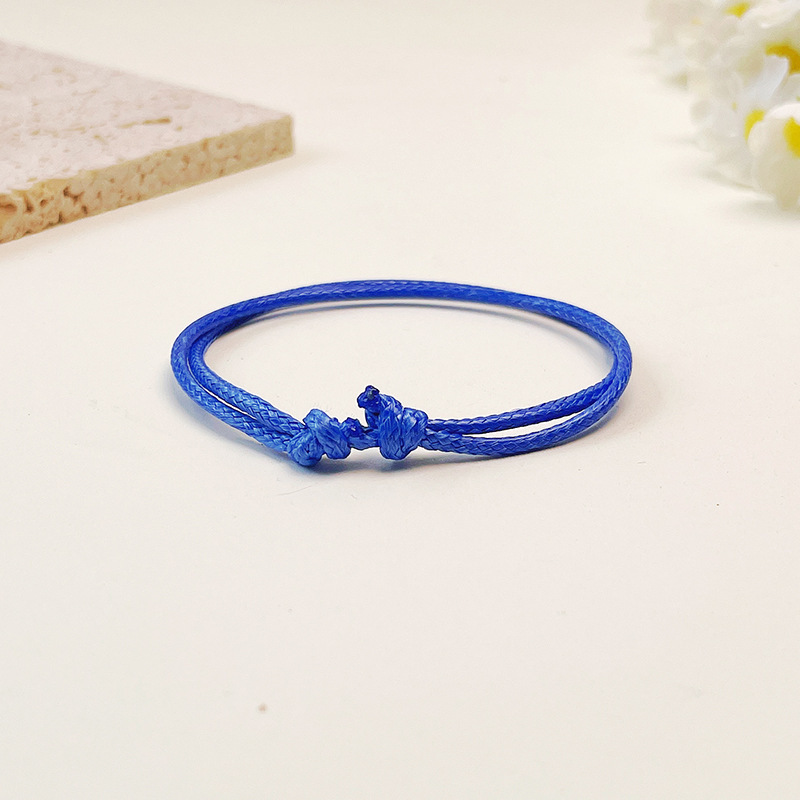 Corda a mano in filo di cera blu reale