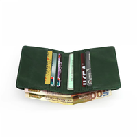 Dompet Lipat Kulit Sapi Asli Berkualitas Tinggi, Banyak Slot Kartu, Jendela ID, Tipis, Anti RFID, Grosir Logo Kustom, Hadiah untuk Pria Wanita