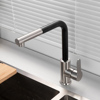 Mélangeur de cuisine rotatif à 720 degrés Robinet d'eau monotrou en acier inoxydable 304 Robinets de cuisine pour bain chaud et froid