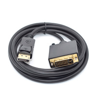 Câble adaptateur Thunderbolt DP vers DVI 1080p, convertisseur mâle DP vers DVI-D pour PC et ordinateur portable, projecteur, câble de 1,8 m (6 pieds)