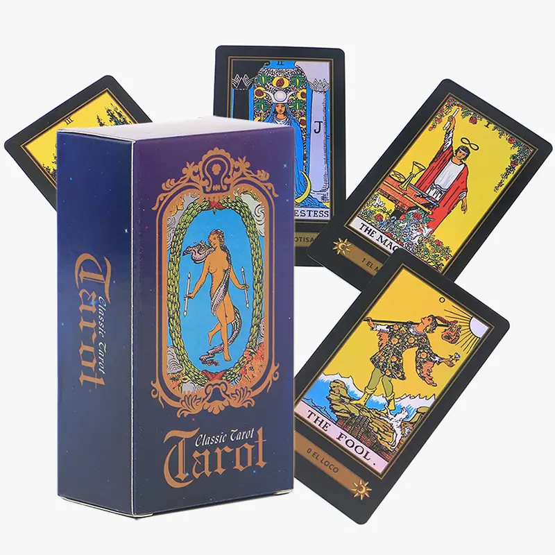 Fabrication d'impression de cartes Tarot Oracle, ensemble d'impression de cartes Tarot en espagnol avec Guide à vendre