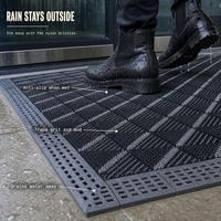 Dalles de tapis d'entrée modulaires emboîtables, sur mesure, robustes, anti-poussière, pour magasins de détail