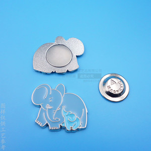 Cute <b>Elephant</b> Badge Cartoon Animal Shape Magnetic Alloy Buckle Type Advertising <b>Gift</b> Promotional Item Bright Nickel HZ6868576 - Product Image 1