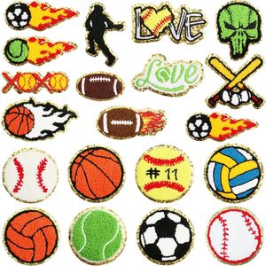 Volleybalhanddoek Cartoon Rugby Voetbal Doek Patch Grit Chenille Geborduurd Label China Kleding - Product Image 1