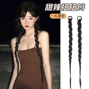<b>Boxer</b> Braid Wig Long Thick Twisted Braids Hair Tie Chinese Style For Miss - Product Image 2