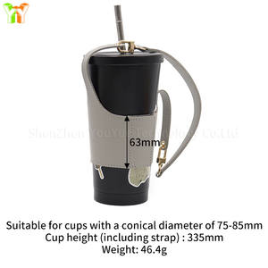 快速运输PU皮革咖啡杯套便携式袖套瓶套饮料架用于水瓶茶手提套 - Product Image 6