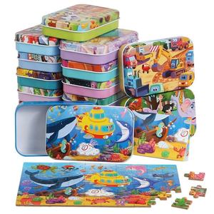 60 Pezzi Puzzle <span class=keywords><strong>in</strong></span> <span class=keywords><strong>Legno</strong></span> con Scatola di Ferro <span class=keywords><strong>Giochi</strong></span> da Tavolo Educativi per Bambini Puzzle Giocattolo per Ragazzi e Ragazze - Product Image 2
