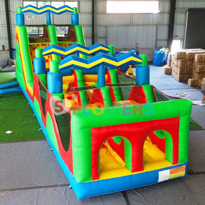 Castillo Inflable Fiveflowers Color Blanco Pastel con Tobogán, Pista de Obstáculos Comercial para Juegos al Aire Libre - Product Image 3