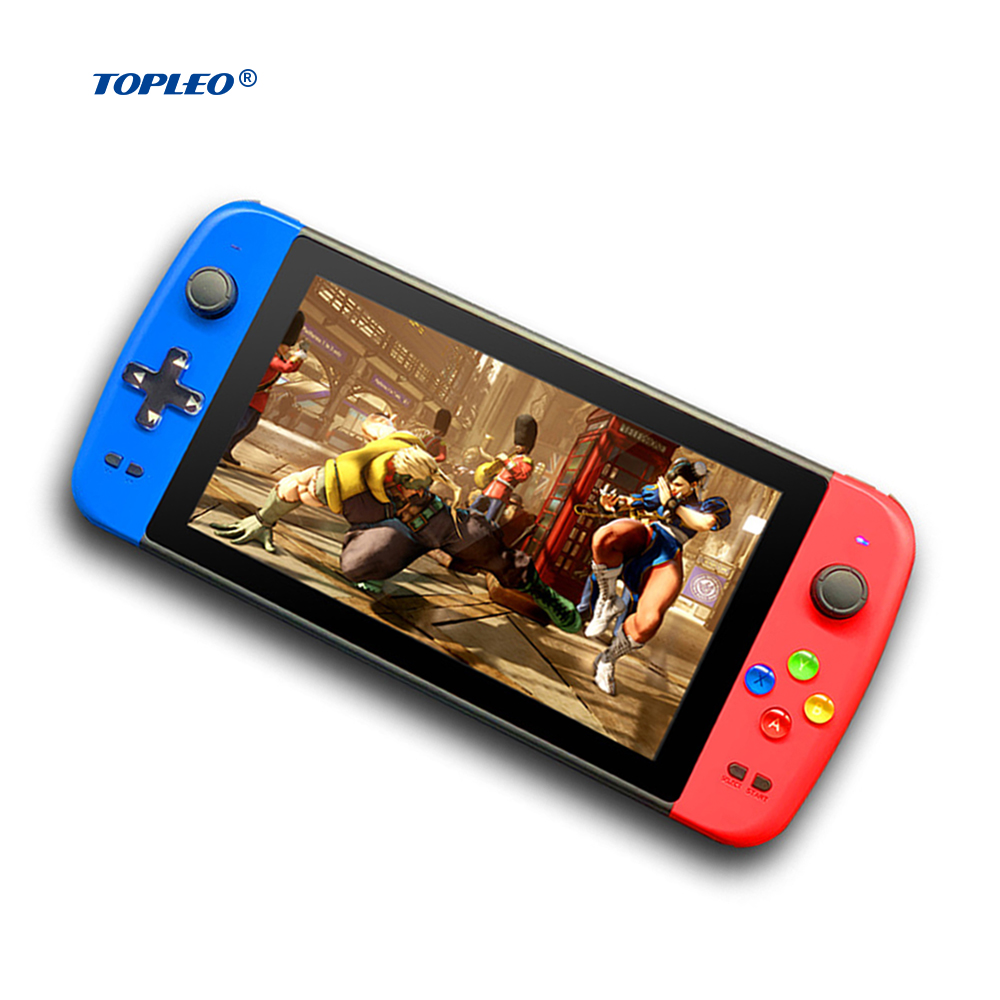 Портативная игровая консоль Topleo, игровая коробка Double Rocker, 7-дюймовый экран, 64 ГБ, 3D, 400 в 1, PS5