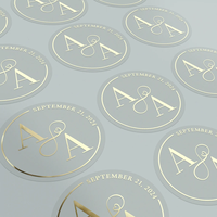 Étiquettes rondes en feuille d'or, logo personnalisé imprimé, autocollant en vinyle imperméable et résistant à l'huile, étiquettes circulaires personnalisées pour entreprises