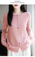 Maßgefertigter Reiner Kaschmir Anti-Pilling Klassischer Cardigan Mantel Gewebter Modischer Farbiger Knopf-Kragen Pullover Herbst Winter Twist-Mantel