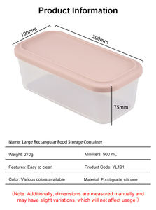 Grand récipient alimentaire en silicone anti-fuite, compatible micro-ondes, écologique, avec couvercle, pour restes, organisateur de réfrigérateur - Product Image 3