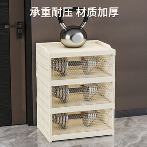 RTY4461 Design moderne, étagère à chaussures, grand <span class=keywords><strong>meuble</strong></span> de rangement, armoire à chaussures en plastique transparente pliable avec interrupteur magnétique. - Product Image 4