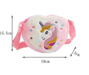 Bolso de Hombro de Unicornio Personalizado, Bolso Cruzado de Felpa Suave <span class=keywords><strong>con</strong></span> Diseño de Dibujos Animados, Bolso de Hombro de Felpa de Unicornio Colorido - Product Image 6