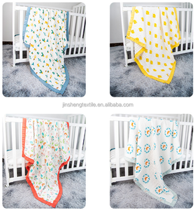 Selimut Bayi Baru Lahir Bahan Muslin Lembut Terkompresi 100% Katun Organik 6 Lapis Kain Kasa Motif Kartun, Handuk Mandi, Selimut 110x110cm - Product Image 3