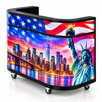 Comptoir d'affichage LED portable – Comptoir promotionnel LED flexible à 3 faces à vision large pour salons professionnels, événements, commerce de détail et marques