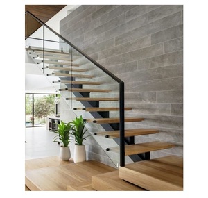 <span class=keywords><strong>Escalier</strong></span> personnalisé moderne en acier au carbone mono poutre en bois de hêtre et chêne <span class=keywords><strong>Escalier</strong></span> d'intérieur Design pour maisons - Product Image 1