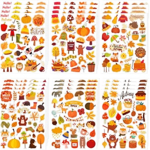 16Pcs Thanksgiving Autumn Maple Leaf Stickers Waterproof Handbag <b>Decals</b> for Party Classroom Home DIY Decoration - Product Image 1