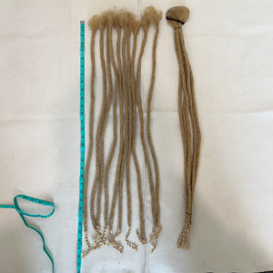 #613 couleur 28 pouces 1.2cm blonde bouclés extrémités vraies <span class=keywords><strong>mèches</strong></span> de cheveux humains pour les femmes africaines noires tressage style Dreadlocks en stock - Product Image 4