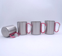 Mug de voyage isotherme en acier inoxydable à double paroi avec poignée mousqueton pliable, idéal pour les fêtes, la randonnée, le café, écologique, cadeau