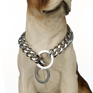 Venta caliente 10mm chapado en oro de acero inoxidable cubano mascota perro cadena gato perro <span class=keywords><strong>Collar</strong></span> correa de Mascota de calidad superior - Product Image 4