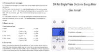 Medidor de Energía Electrónico Monofásico SUPOELE DDS662-B 0-80A con Pantalla Digital LCD Retroiluminada, Medidor de KWh y Vatios