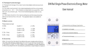 SUPOELE DDS662-B 0-80A Contatore di Energia Elettrica Monofase con Display Digitale LCD Retroilluminato, Misuratore KWh/Watt - Product Image 4