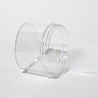 Bocaux en plastique PS transparent avec couvercle à vis blanc pour le stockage de friandises pour animaux de compagnie et contenants à crème réutilisables (120g/200g/400g/800g)