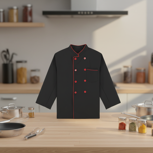 Veste de Chef Unisexe Élégante à Double Boutonnage avec Poche, Uniforme de Restauration Respirant pour le Personnel de Cuisine Professionnelle - Product Image 1