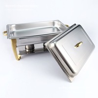 Réchaud de buffet rectangulaire triple en acier inoxydable, modèle FLY, pour hôtels et restaurants