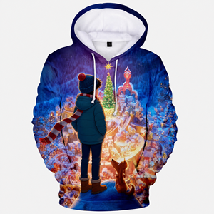 Sudadera con capucha personalizada de Navidad de invierno, 320G, sublimación con estampado completo, estilo oversize, unisex. - Product Image 2