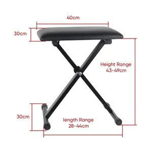Fábrica Preço X Estilo Ajustável Acoplado Teclado Bench Stool Folding Piano Seat Stool