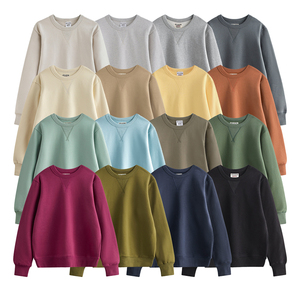 2024 Jersey de peso pesado con logotipo personalizado 470Gsm French Terry Color sólido Hombres Sudadera de cuello redondo de gran tamaño - Product Image 2