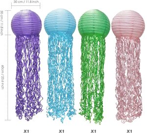 <span class=keywords><strong>Decoraciones</strong></span> de Fiesta de Sirenas, <span class=keywords><strong>Decoraciones</strong></span> de Cumpleaños, Pequeñas Linternas de Papel de Medusas para <span class=keywords><strong>Decoraciones</strong></span> de Fiesta Bajo el Mar - Product Image 2