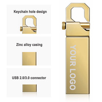 Clés USB en métal 4 Go 8 Go 16 Go 32 Go 64 Go Clés USB pleine capacité logo OEM personnalisé 128 Go clé USB en métal vente en gros