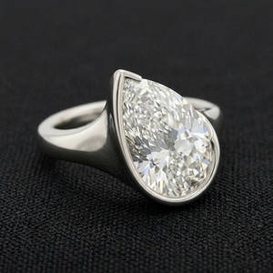 Elegante Anillo de Compromiso y Matrimonio de Platino con Diamantes para Mujer, Joyería Fina Premium, Regalo para Celebraciones Especiales - Product Image 3