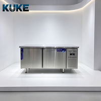 Table de préparation réfrigérée commerciale à refroidissement par air, plan de travail en acier inoxydable avec réfrigérateur sous comptoir pour cuisine de restaurant