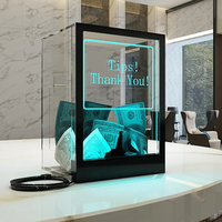 Klare Acryl Wahlurne Spenden box mit Schloss Leuchten Acryl Spende Wahlurne mit LED-Beleuchtung