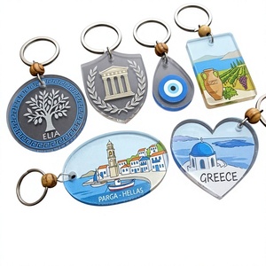 Llavero Acrílico con Impresión Digital Personalizada de la Imagen del Ojo Turco, Paisaje de Creta, Grecia, Recuerdo, Regalo Original para Halloween/Navidad/Año Nuevo - Product Image 1