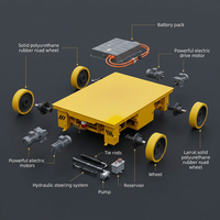 Nuevo Carro de Transferencia Autónomo Profesional Mairuit con Batería de Litio AGV, Capacidad de 15 Toneladas, Navegación por Banda Magnética, 380V/48V