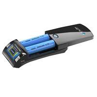 Cargador de Baterías Universal para Cámara con Pantalla, Ranuras y Pines Ajustables para Baterías Recargables de Iones de Litio y AA/AAA