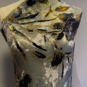 قماش فستان فاخر عالي الجودة من الحرير الخالص والجاكار المخلوط بالخيوط لثوب الدريع الصومالي (الفرنساوي) وقماش البروكار السوداني - Product Image 3