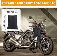 210D Heavy Duty Imperméable et UV Durable Moto Couverture Moto Pare-Soleil Argent Pluie Couverture Moto