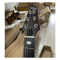 Guitare Basse Électrique Jello 43 Pouces 6 Cordes, Corps en Palissandre et Chêne, 24 Frettes Demi-Fermées en Nickel, Manche de Guitare 43 Pouces
