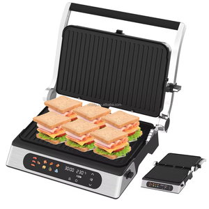 Aifa Wifi sandwich smart 6 4 2 tranches 2200W contact électrique détachable <span class=keywords><strong>panini</strong></span> <span class=keywords><strong>grill</strong></span> bbq acier inoxydable XL <span class=keywords><strong>XXL</strong></span> grand digital - Product Image 3