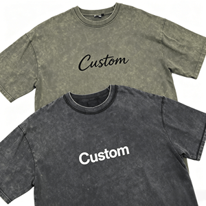 เสื้อยืดผู้ชายคอตตอนพิมพ์ลายสไตล์ฮิปฮอปทรงหลวมโอเวอร์ไซส์ ลวดลายกราฟิกแบบย้อมสี  โลโก้สั่งทำได้ ขายดี - Product Image 1